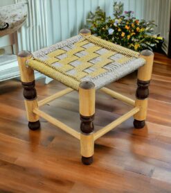 Hania Wooden Premium Stool Handmade Solid Wood Seating
