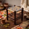 Stylish solid wood stool for living room and bedroom in Pakistan